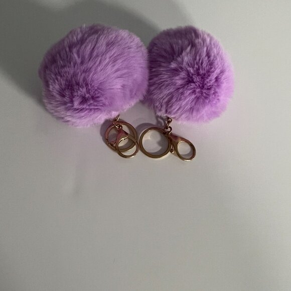 Set of Colorful Poms Keychains Fluffy Ball Faux Fur - Picture 2 of 15